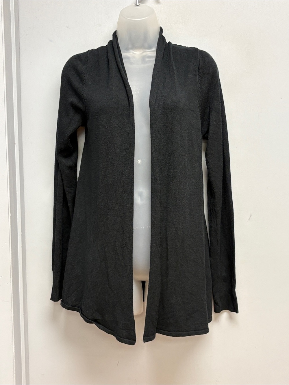 Vila Milano Black Crochet Lace Back Open Front Cardigan Size M